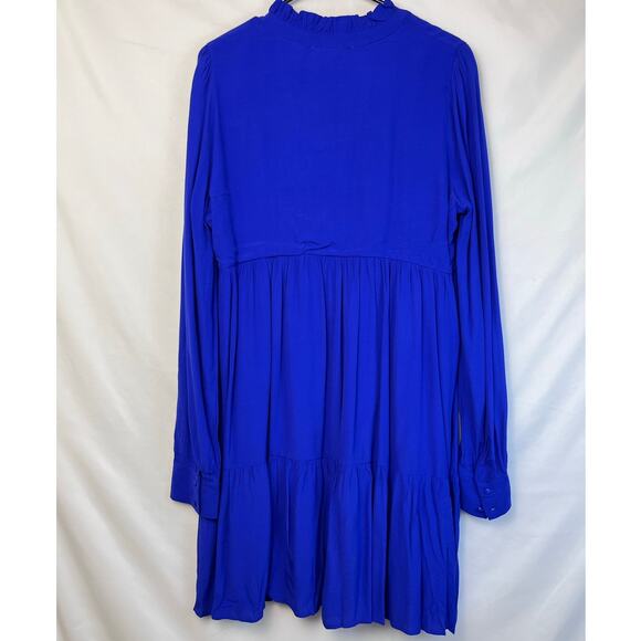 Karli Women's Size Medium Blue Long Sleeve Knee Length Cocktail Dress - Picture 6 of 7